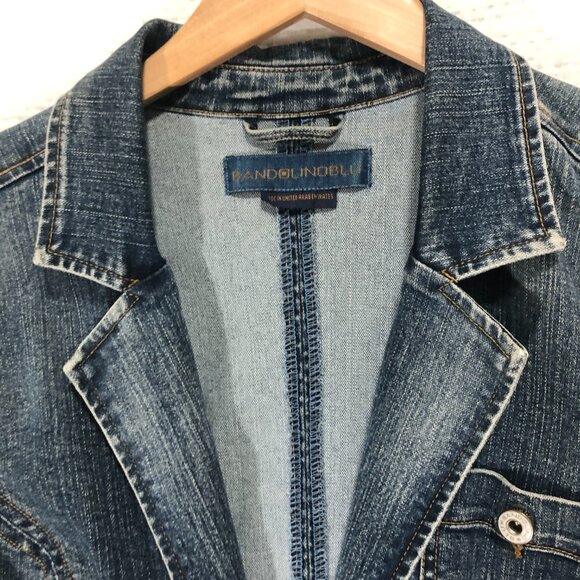 Bandolinoblu Women's‎ Jean Jacket Flare Collar Size Large - Picture 3 of 4
